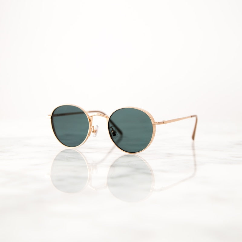 Classic aviator sunglasses, side angle