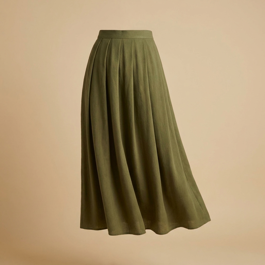 Pleated Midi Skirt